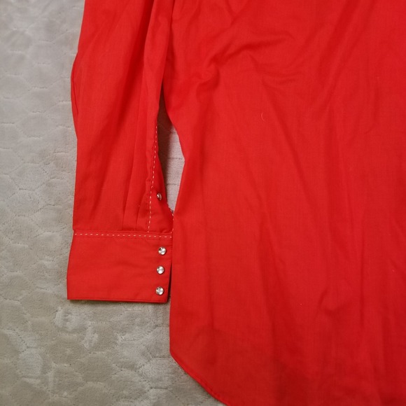 VTG Rockmount Ranch Wear Western Shirt Mens Lg Pearl Snap Red Long Sleeve - Picture 11 of 14
